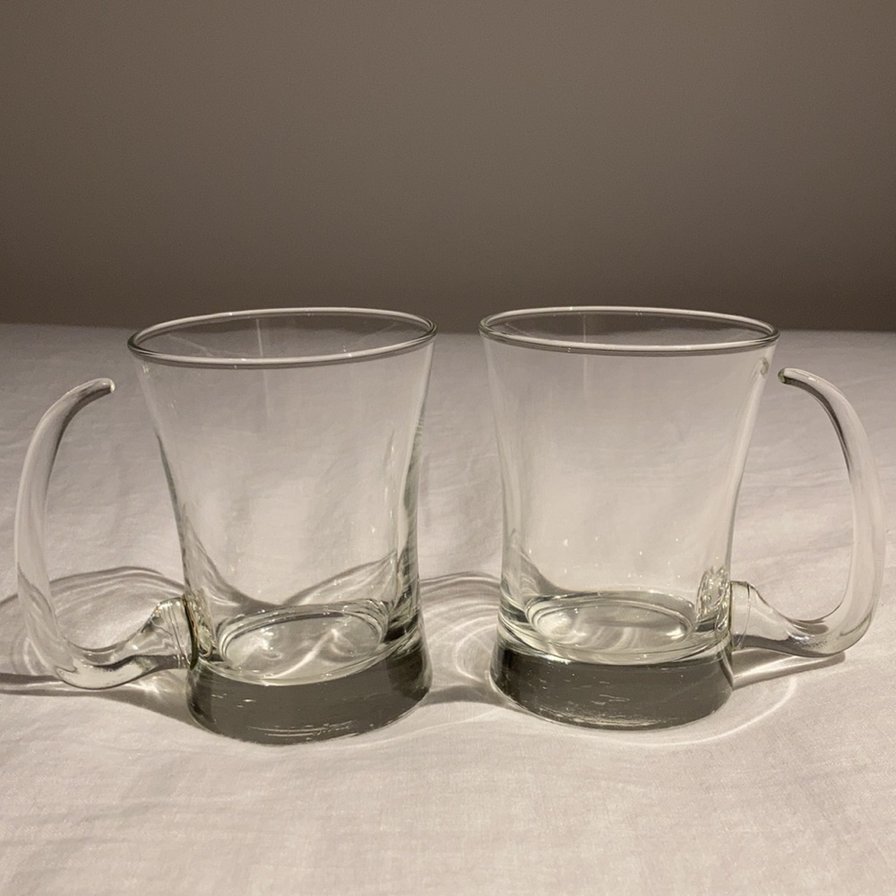 Libbey Libby glass mugs mid century modern glass